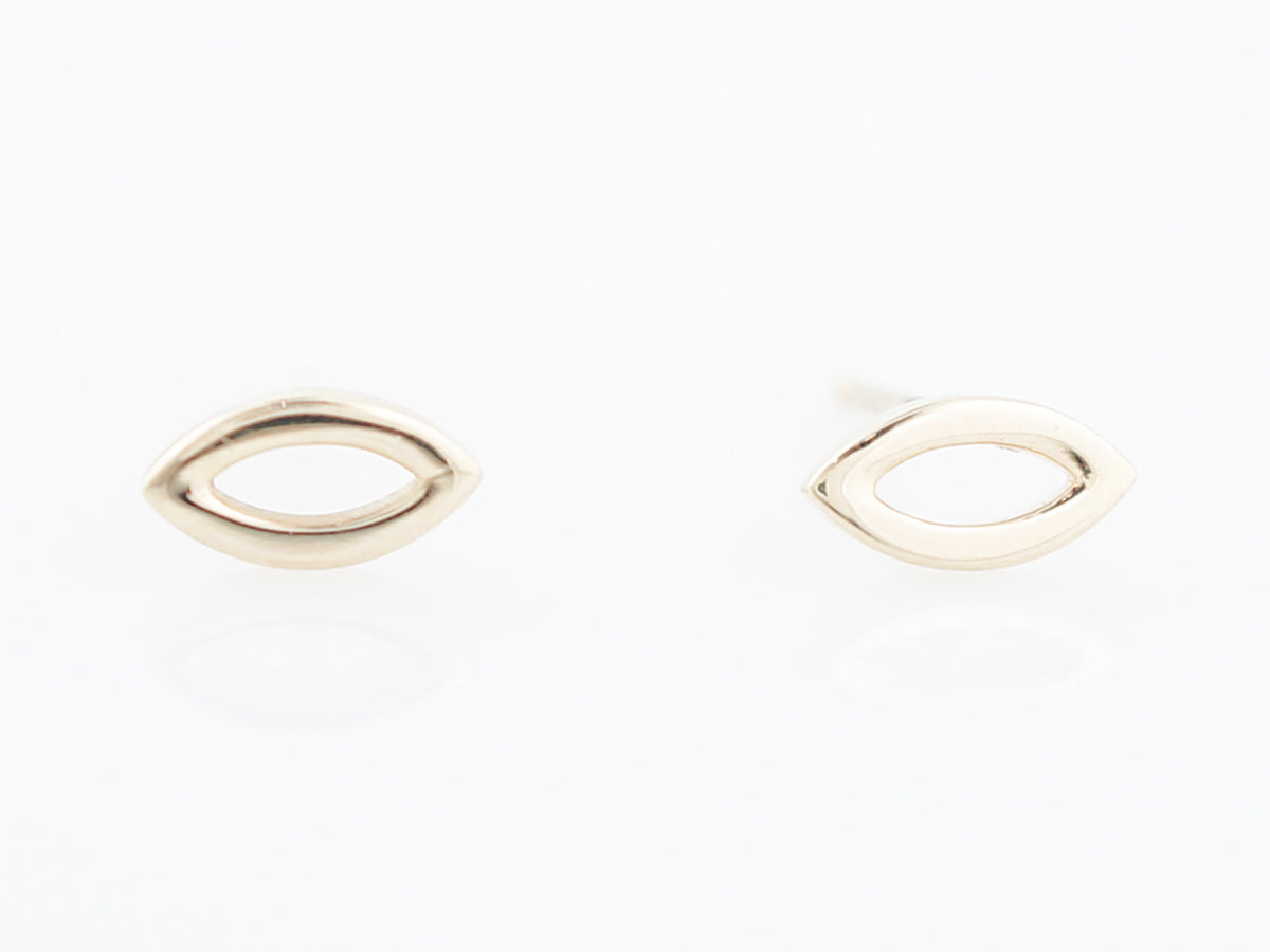 Geometric Stud Earrings Modern in 14K Yellow Gold