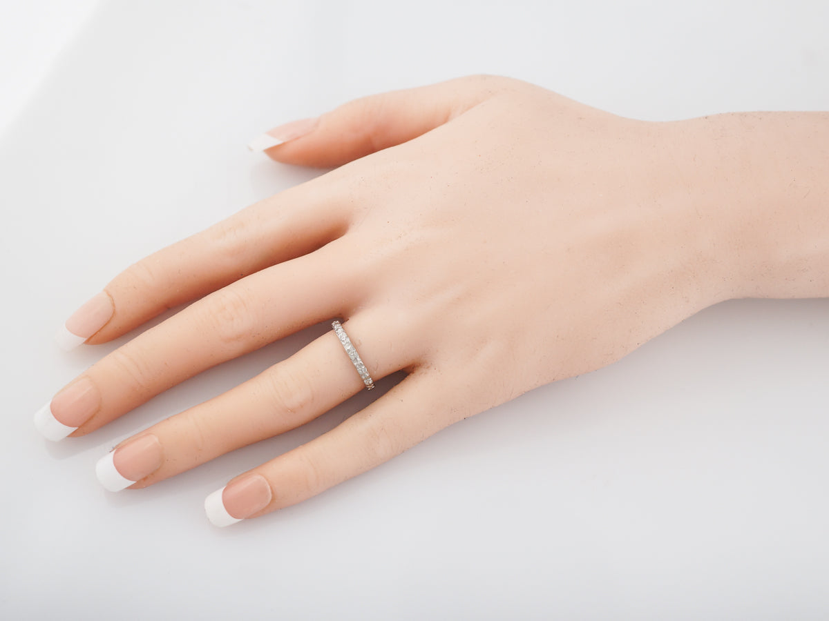 Antique Wedding Band Art Deco Orange Blossom in Platinum