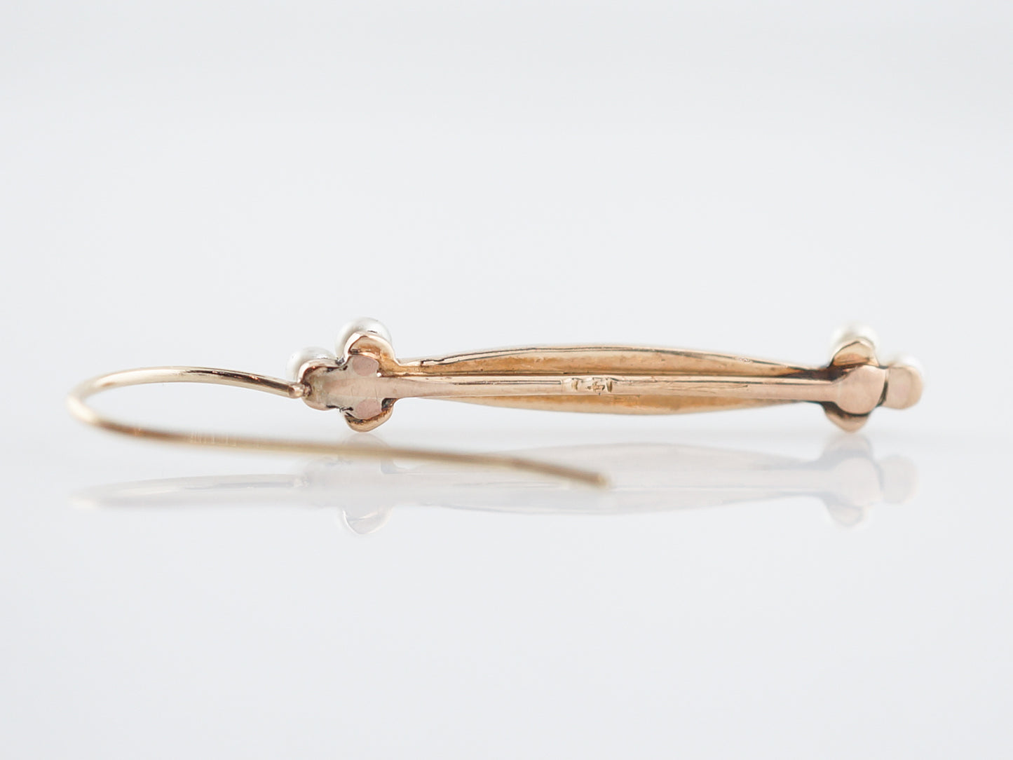 Antique Earrings Victorian Pearl & Turquoise in 14K Yellow Gold