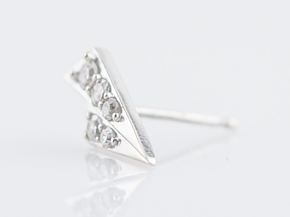 Geometric Earrings Modern .17 Single Cut Diamonds in 14k White Gold