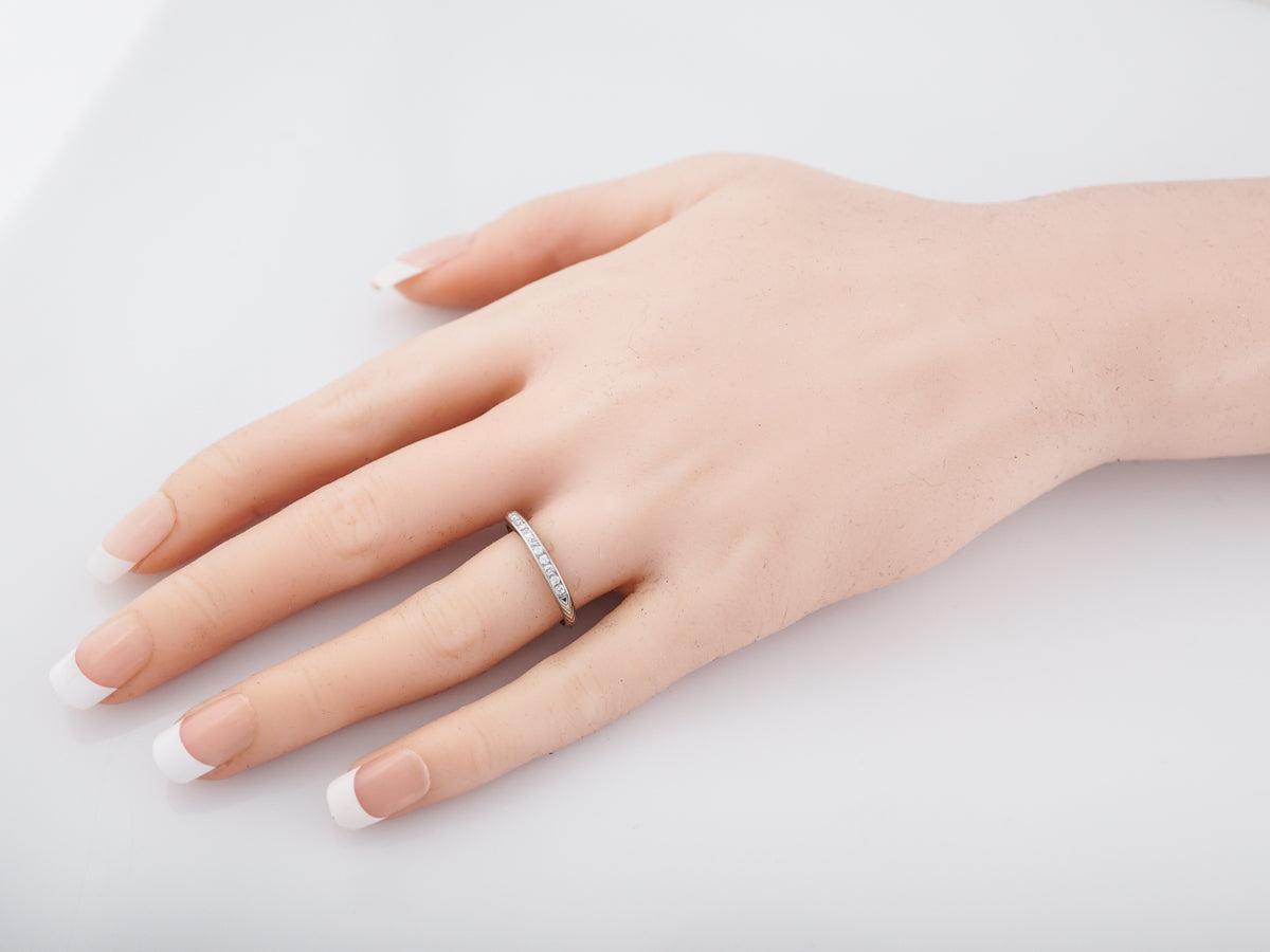 Wedding Band Modern .25 Round Brilliant Cut Diamonds in Platinum