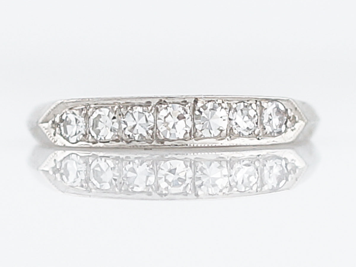 Antique Wedding Band Art Deco .42 Single Cut Diamonds in Platinum