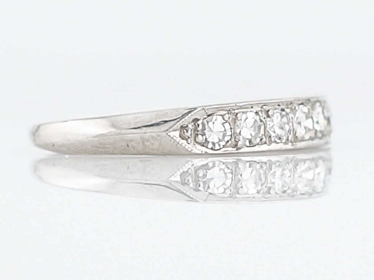 Antique Wedding Band Art Deco .42 Single Cut Diamonds in Platinum