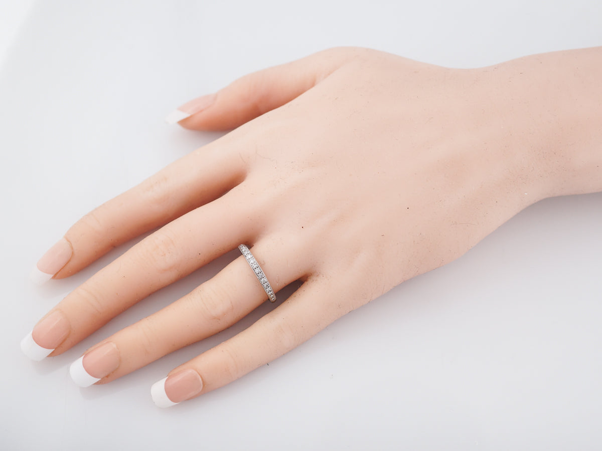 Wedding Band Modern .16 Single Cut Diamonds in 14k White Gold