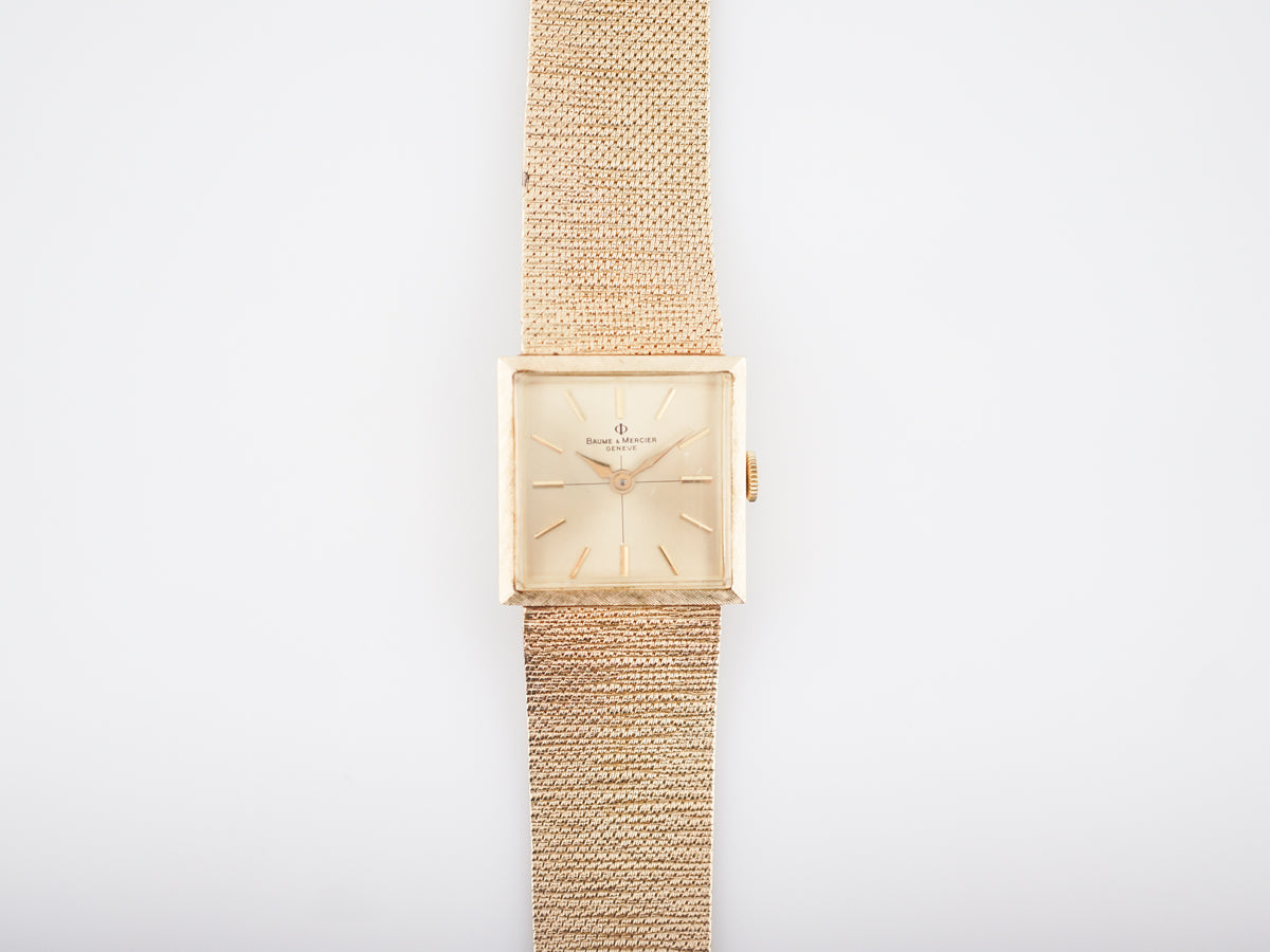 Solid Gold Baume Mercier 18k Gold Ladies Watch Yellow Gold Baume