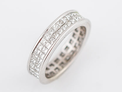 Eternity Wedding Band Modern 1.17 Princess Cut Diamonds in 18k White Gold