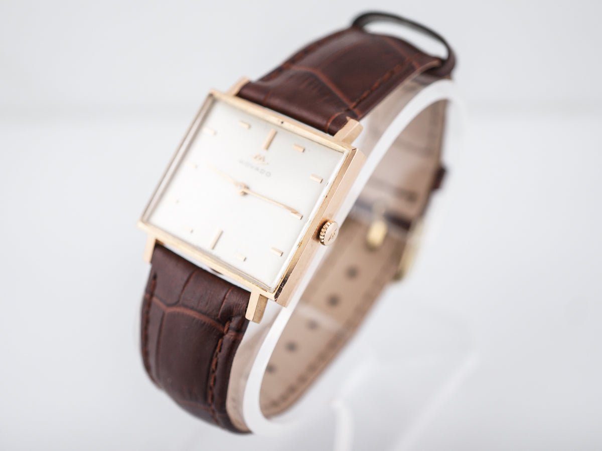 Vintage Movado Ladies Watch 1950s in 14k Rose Gold