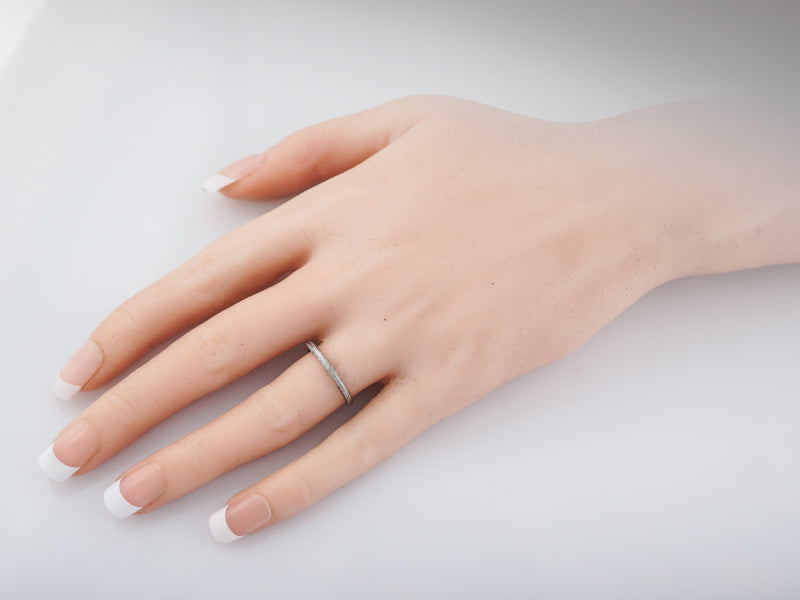 Antique Wedding Band Art Deco Orange Blossom in Platinum