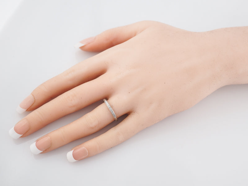 Antique Wedding Band Art Deco Orange Blossom in 18k White Gold