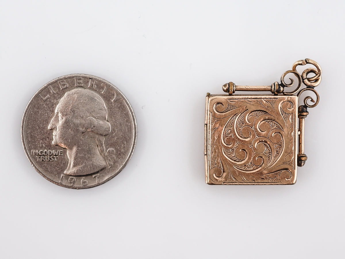 Antique Pendant Charm Gold Locket Victorian 10k Yellow Gold