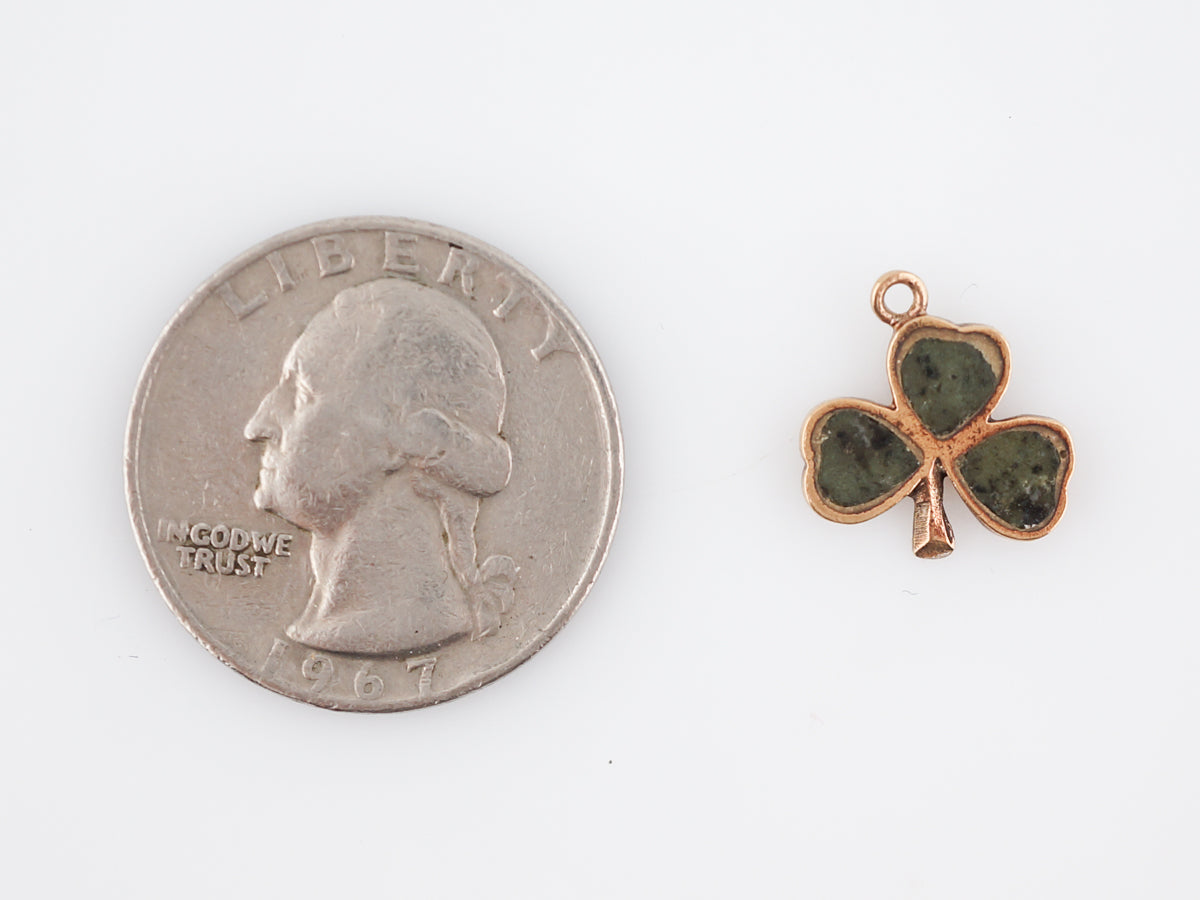 Antique Pendant Charm Clover Victorian 14k Yellow Gold