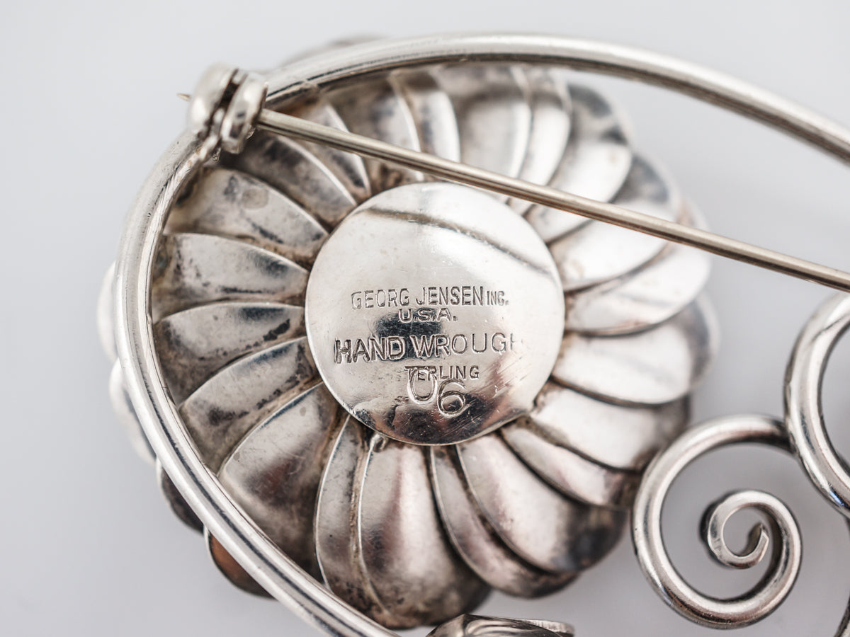 Floral Brooch Georg Jensen Modern in Sterling Silver