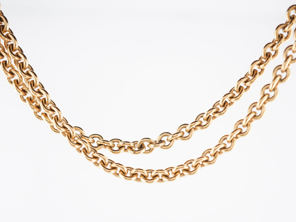 Antique Chain Necklace Victorian in 18k Yellow Gold