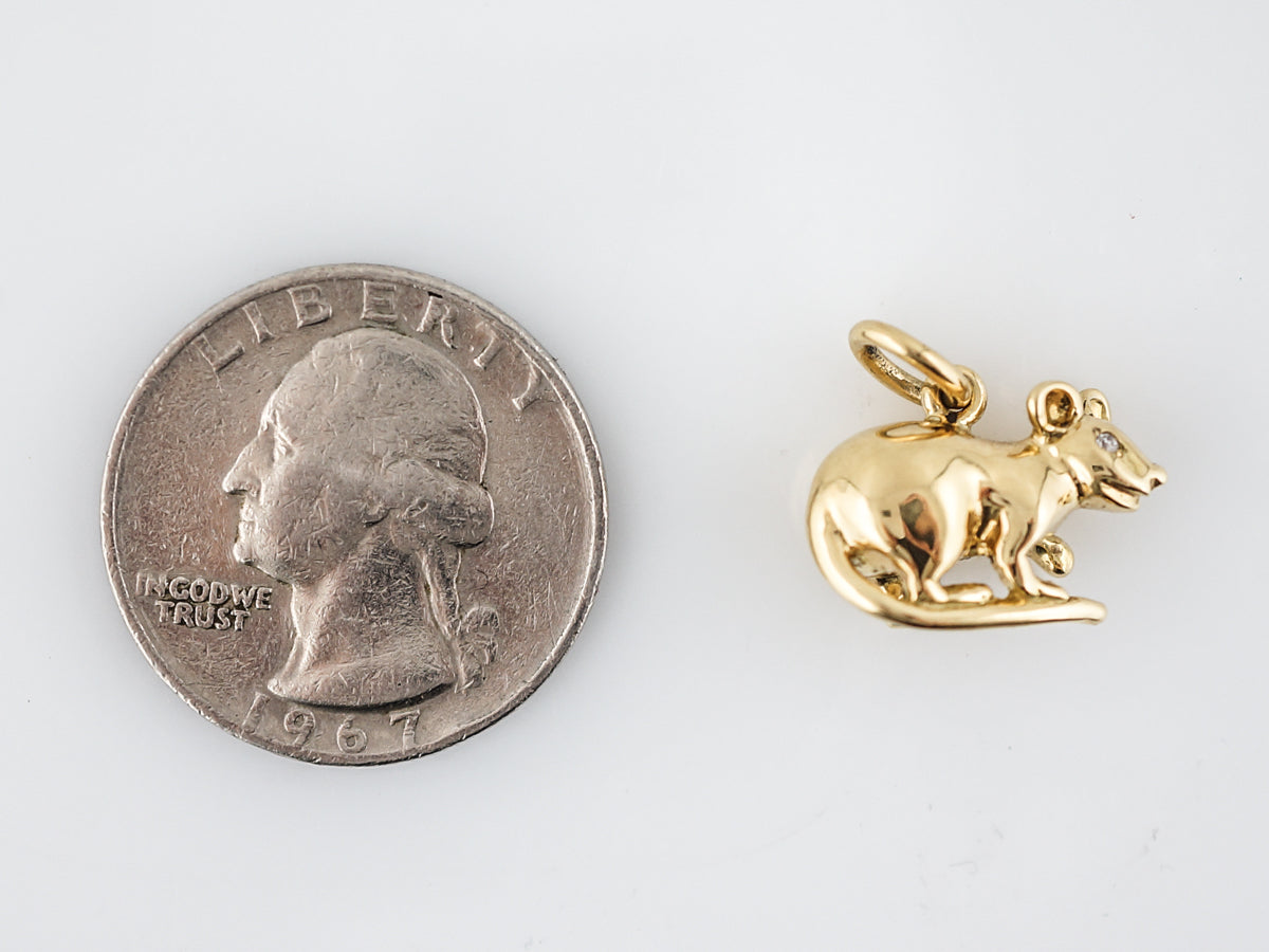 Pendant Charm Modern Tiffany & Co .03 Round Brilliant Cut Diamonds in 18k Yellow Gold