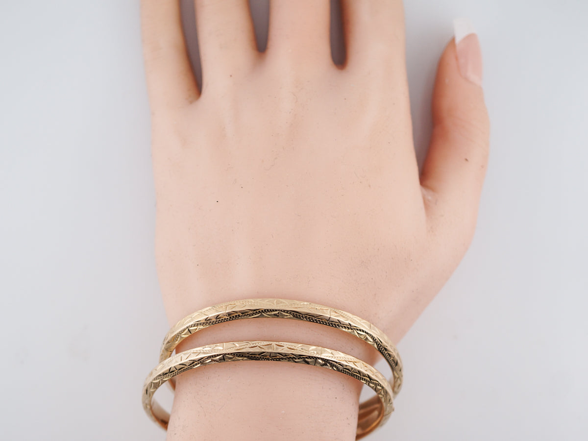 Vintage Bracelets Mid Century in 14k Yellow Gold