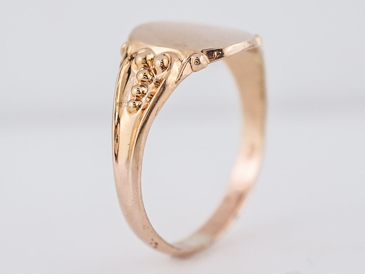 Antique Signet Ring Victorian in 14k Rose Gold