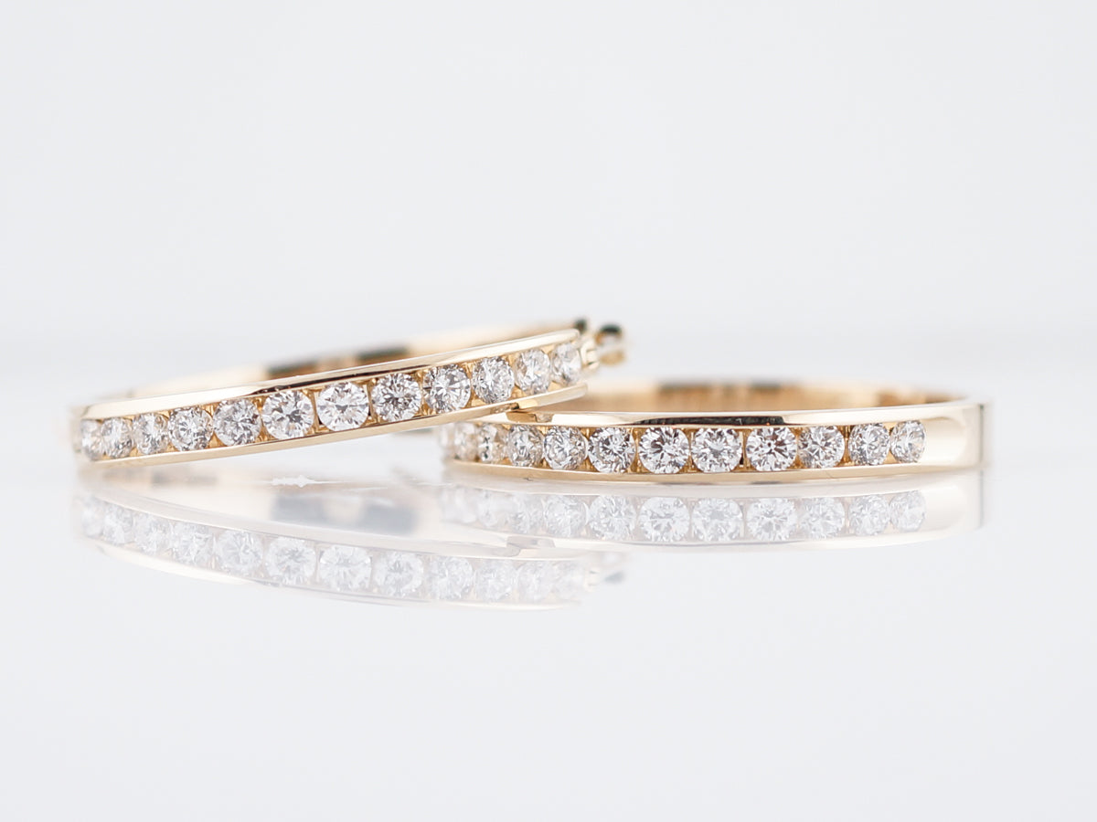 Earrings Modern 2.5 Round Brilliant Cut Diamonds in 14k Yellow Gold