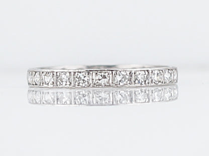 Antique Eternity Wedding Band Art Deco .81 Single Cut Diamonds in Platinum