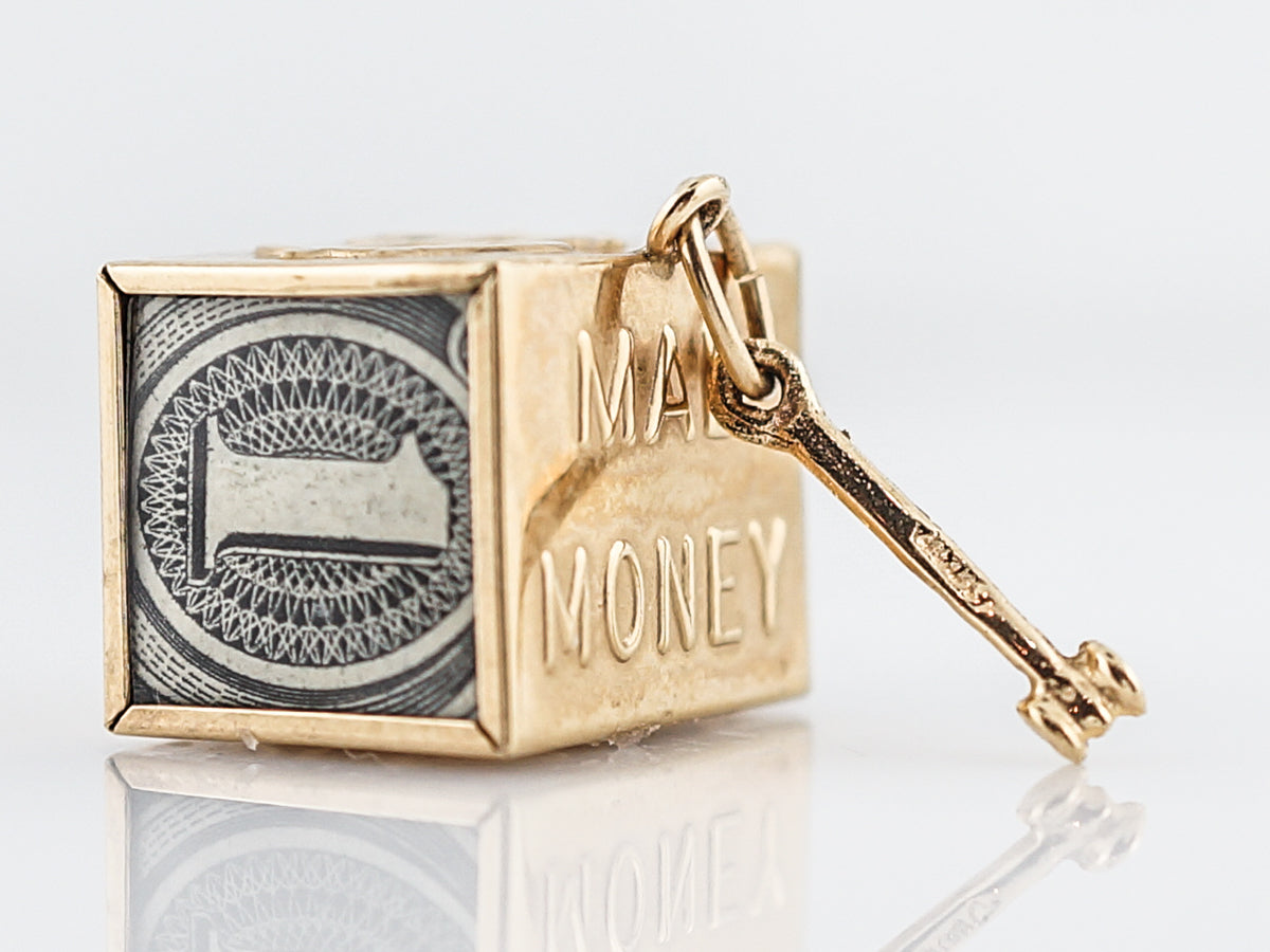 Vintage Pendant Charm Mad Money Mid Century in 14k Yellow Gold