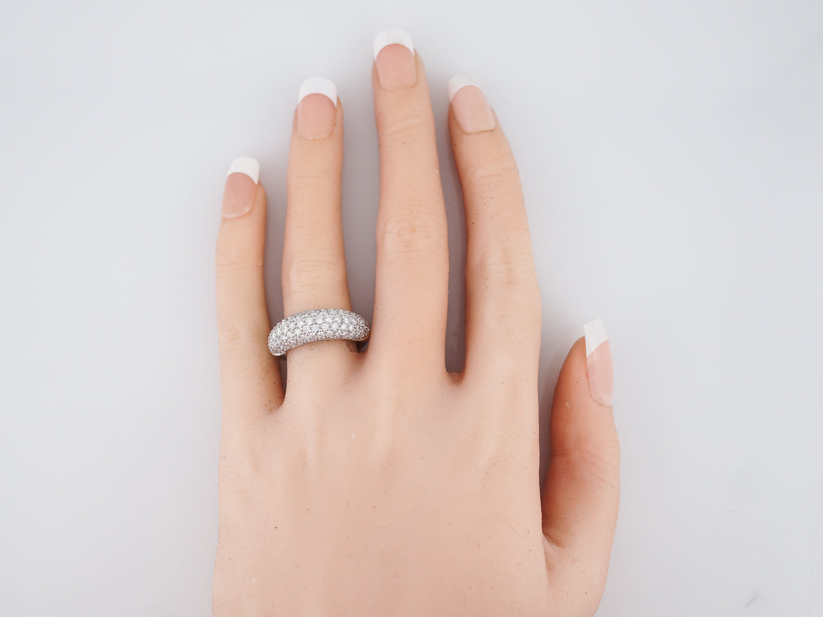 Right Hand Ring Modern 2.14 Round Brilliant Cut Diamonds in 18k White Gold