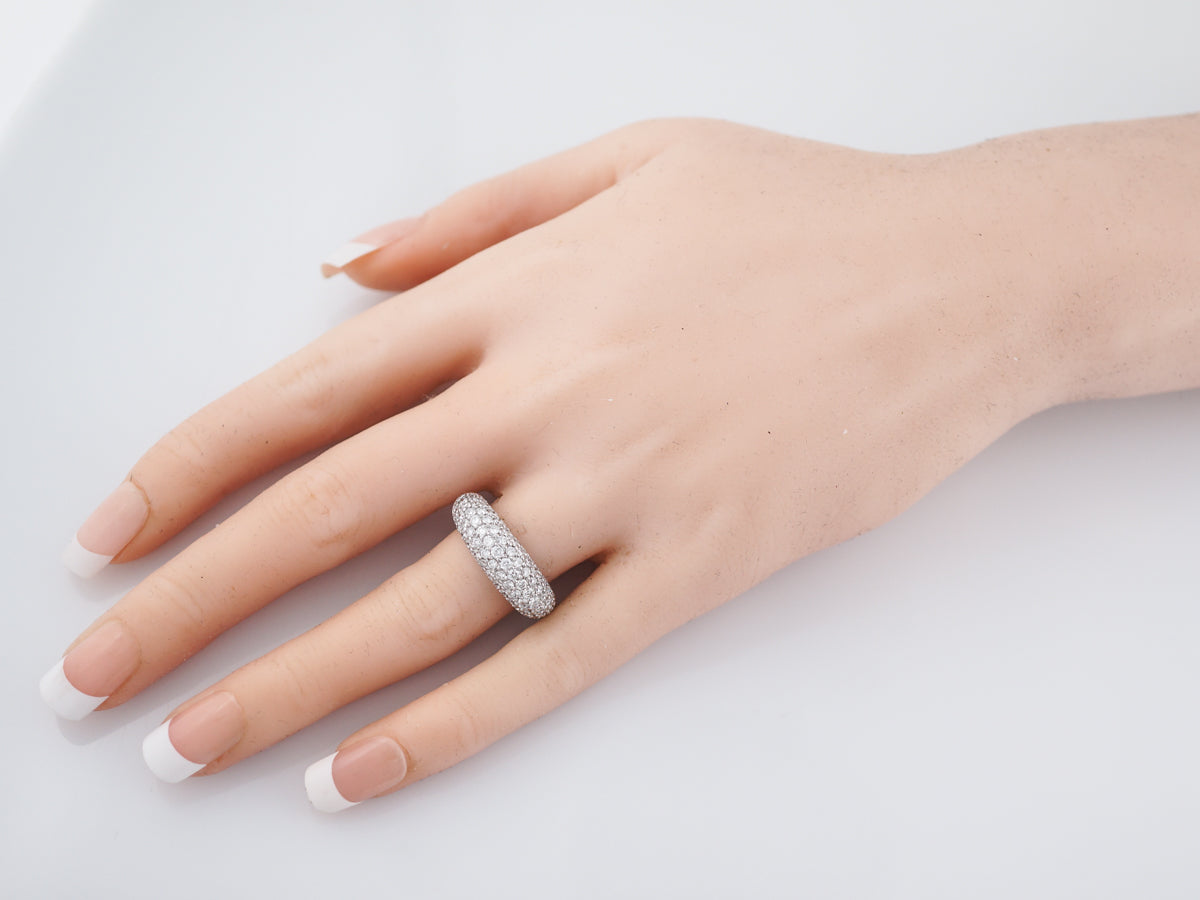 Right Hand Ring Modern 2.14 Round Brilliant Cut Diamonds in 18k White Gold