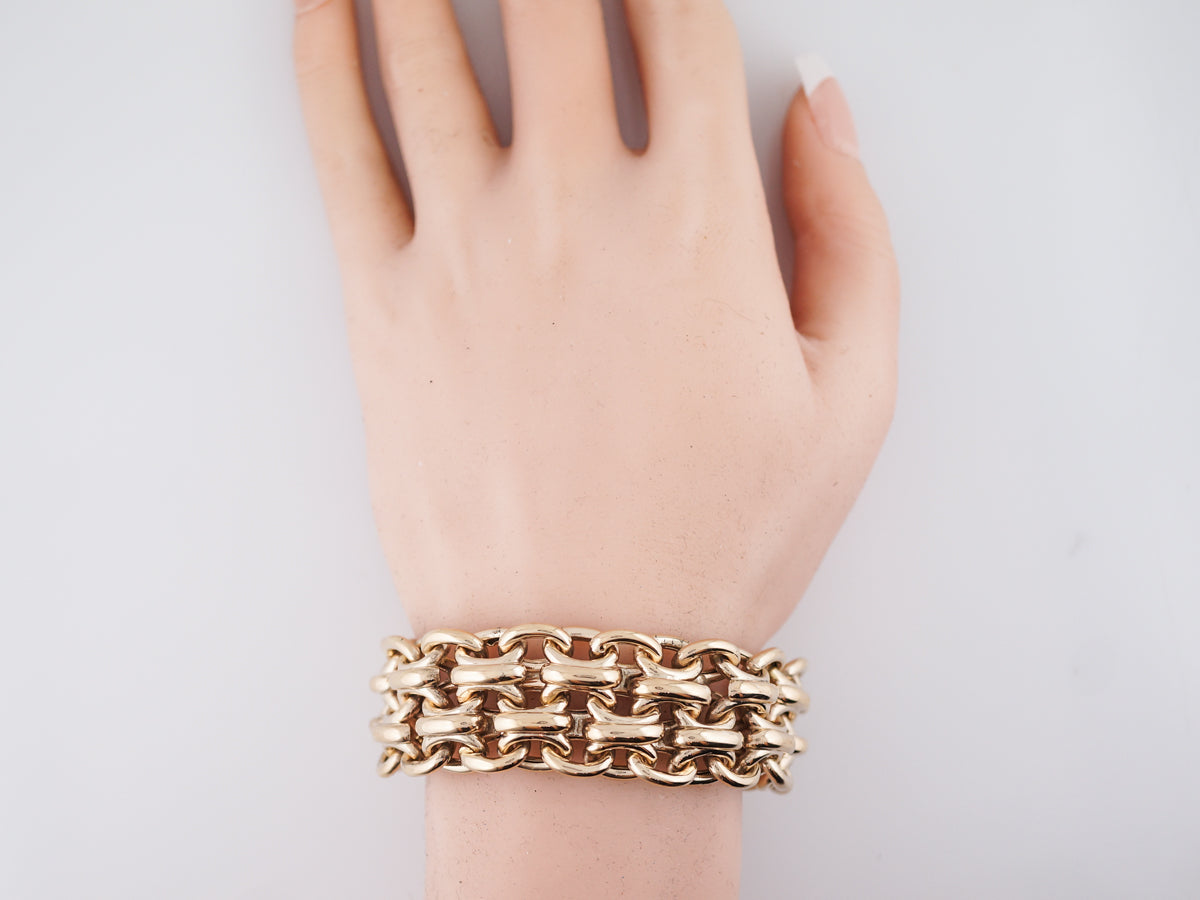 Vintage Link Bracelet Mid-Century Tiffany & Co in 14k Yellow Gold