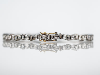 Bracelet Modern 3.75 Tapered Baguette Diamonds in Sterling Silver