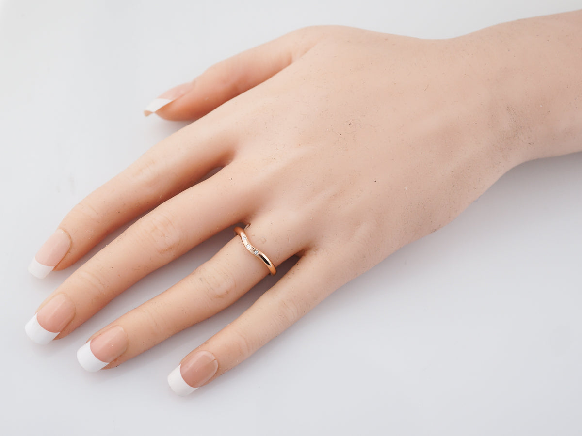 Wedding Band Modern Tiffany & Co .03 Round Brilliant Cut Diamonds in 18k Rose Gold