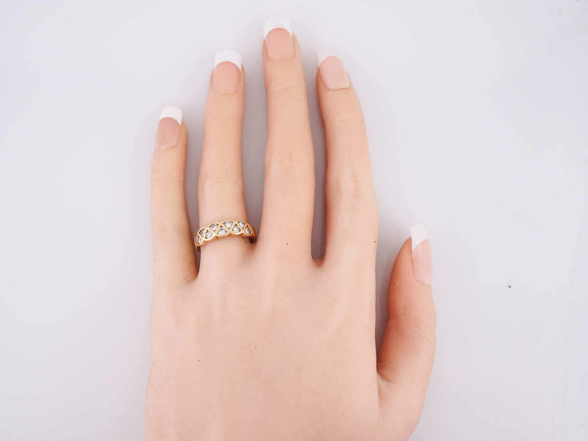 Right Hand Ring Modern .40 Round Brilliant Cut Diamonds in 14k Yellow Gold