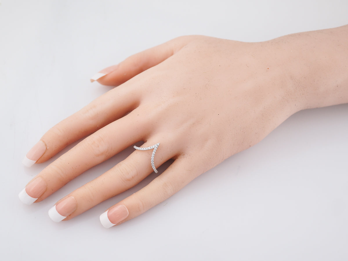 Wedding Band Modern .21 Round Brilliant Cut Diamonds in 14k White Gold