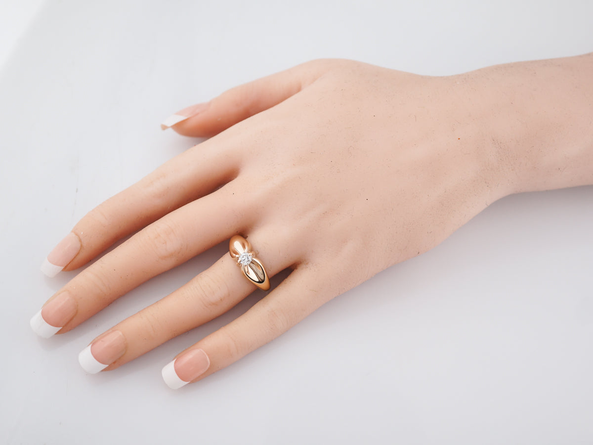 Victorian Solitaire Old Euro Diamond Engagement Ring