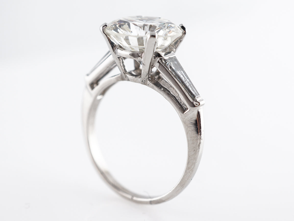 3.73 Brilliant Cut Diamond Engagement Ring Platinum