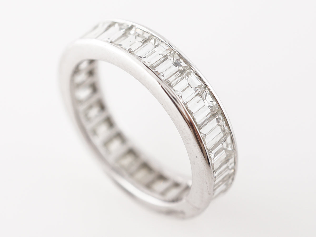 4 Carat Emerald Cut Diamond Eternity Ring in Platinum