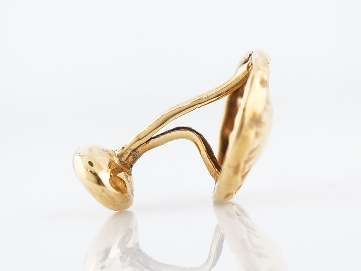 Antique Oval Cufflinks Victorian in 14K Yellow Gold