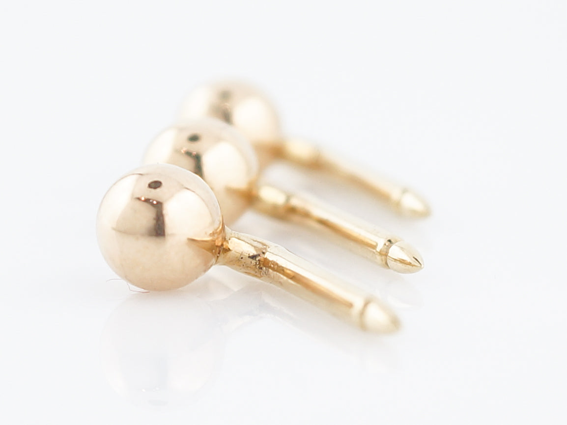 Vintage Cufflinks & Stud Set Retro in 14K Yellow Gold