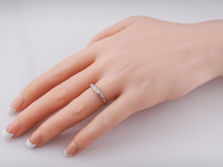 Antique Wedding Band Art Deco .10cttw Single Cut Diamonds in Platinum