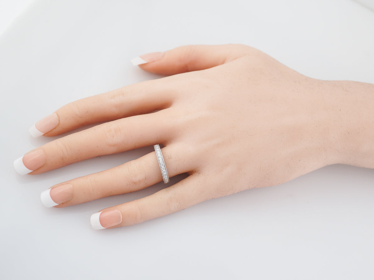 Wedding Band Modern .39 Round Brilliant Cut Diamonds in Platinum