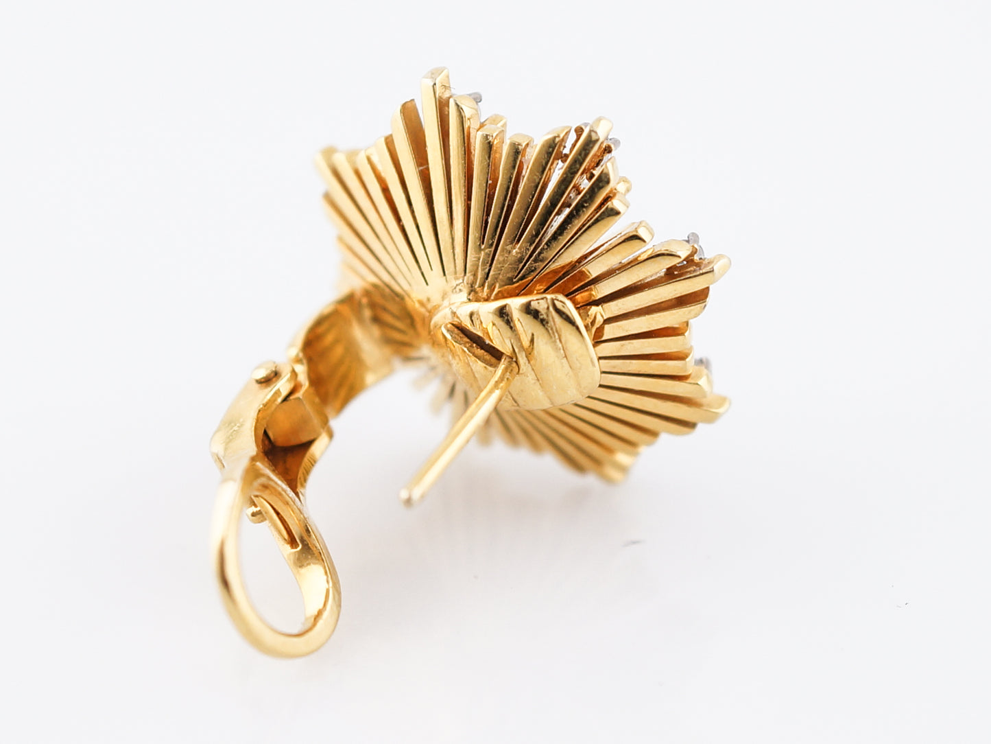 Earrings Modern 1.32 Round Brilliant Cut Diamonds in 18k Yellow Gold