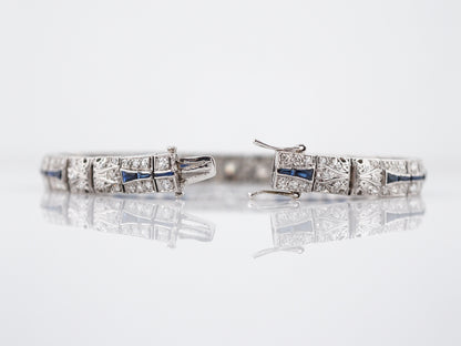 Antique Bracelet Art Deco 3.00 Old European Cut Diamond in Platinum