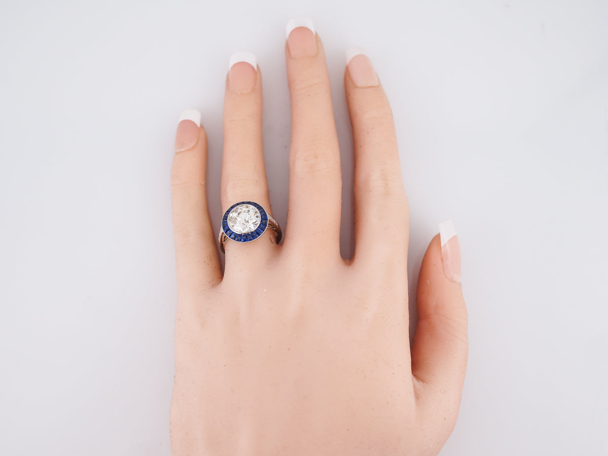 **RTV 1/10/19**Engagement Ring Modern 3.04 Old European Cut Diamond in Platinum