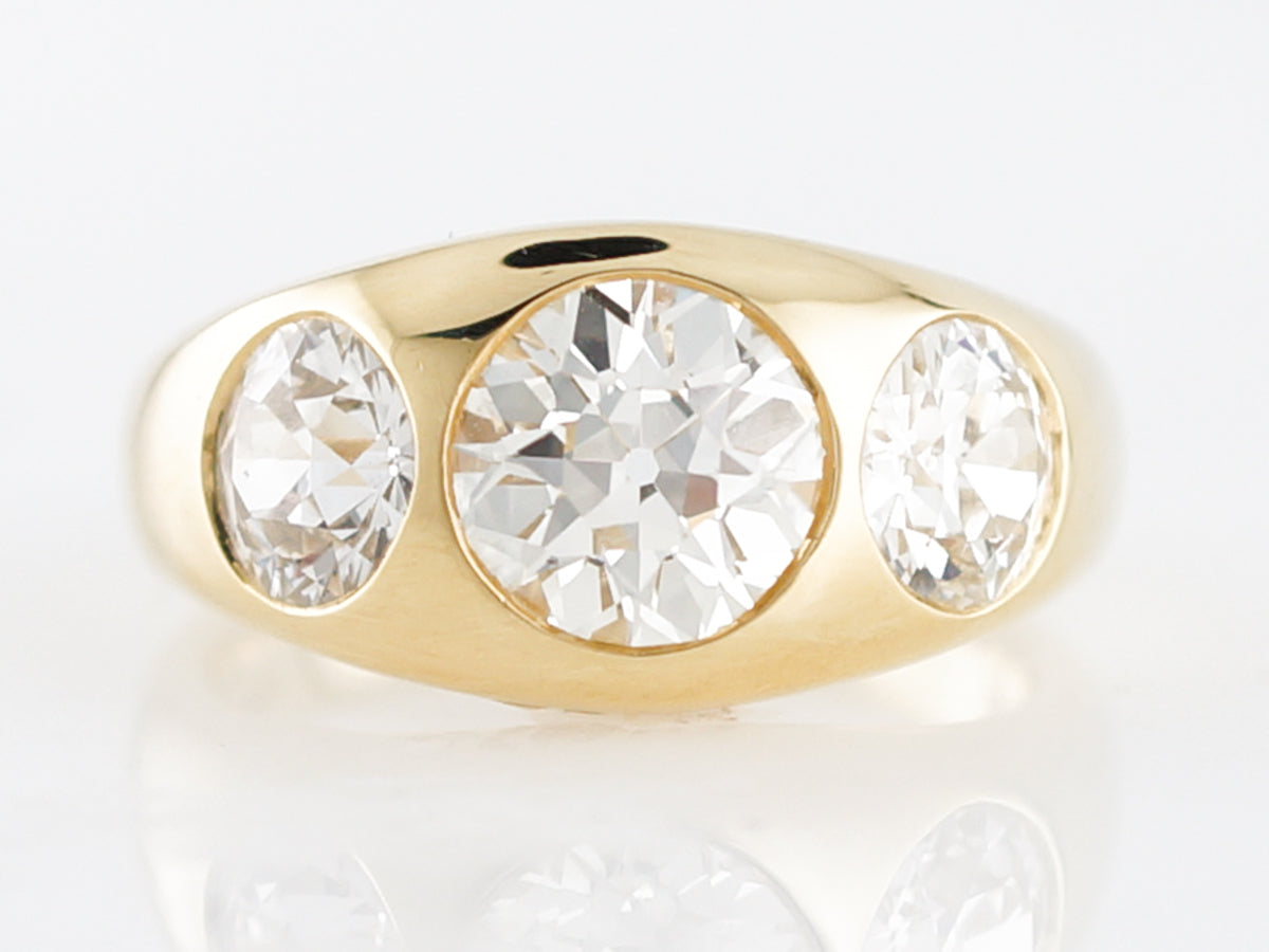 Engagement Ring Modern Old European Cut Diamonds in 18k