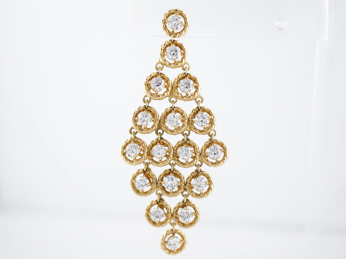 Earrings Modern 8.97 Round Brilliant Cut Diamonds in 18K Yellow Gold