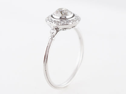 **RTV 1/9/19**Engagement Ring Modern .78 Old Mine Cut Diamond in Platinum