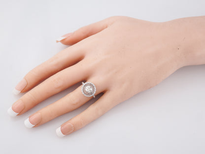 Engagement Ring Modern .87 Old European Cut Diamond in Platinum