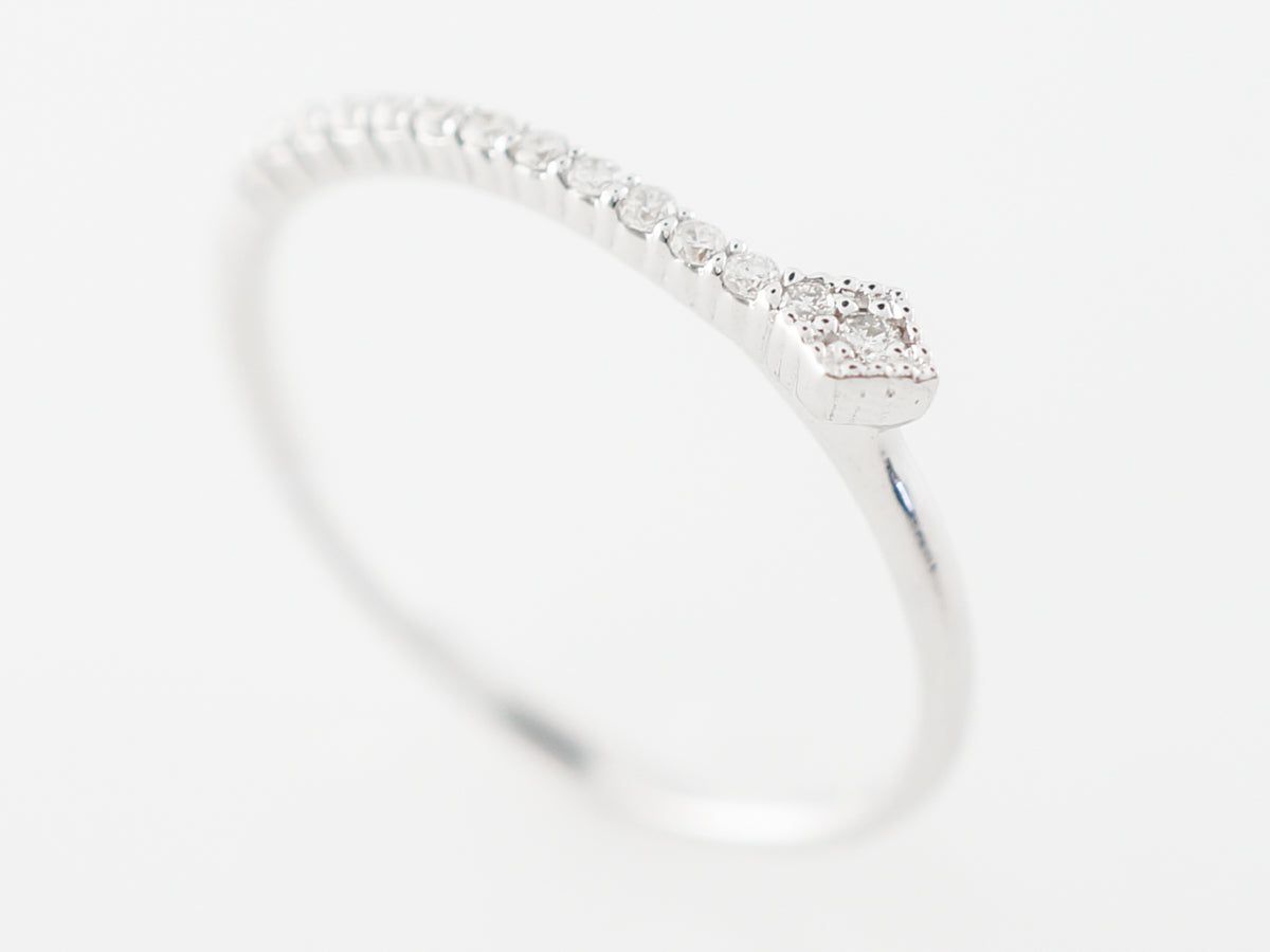 Asymmetric Right Hand Ring w/ Diamonds in White Gold