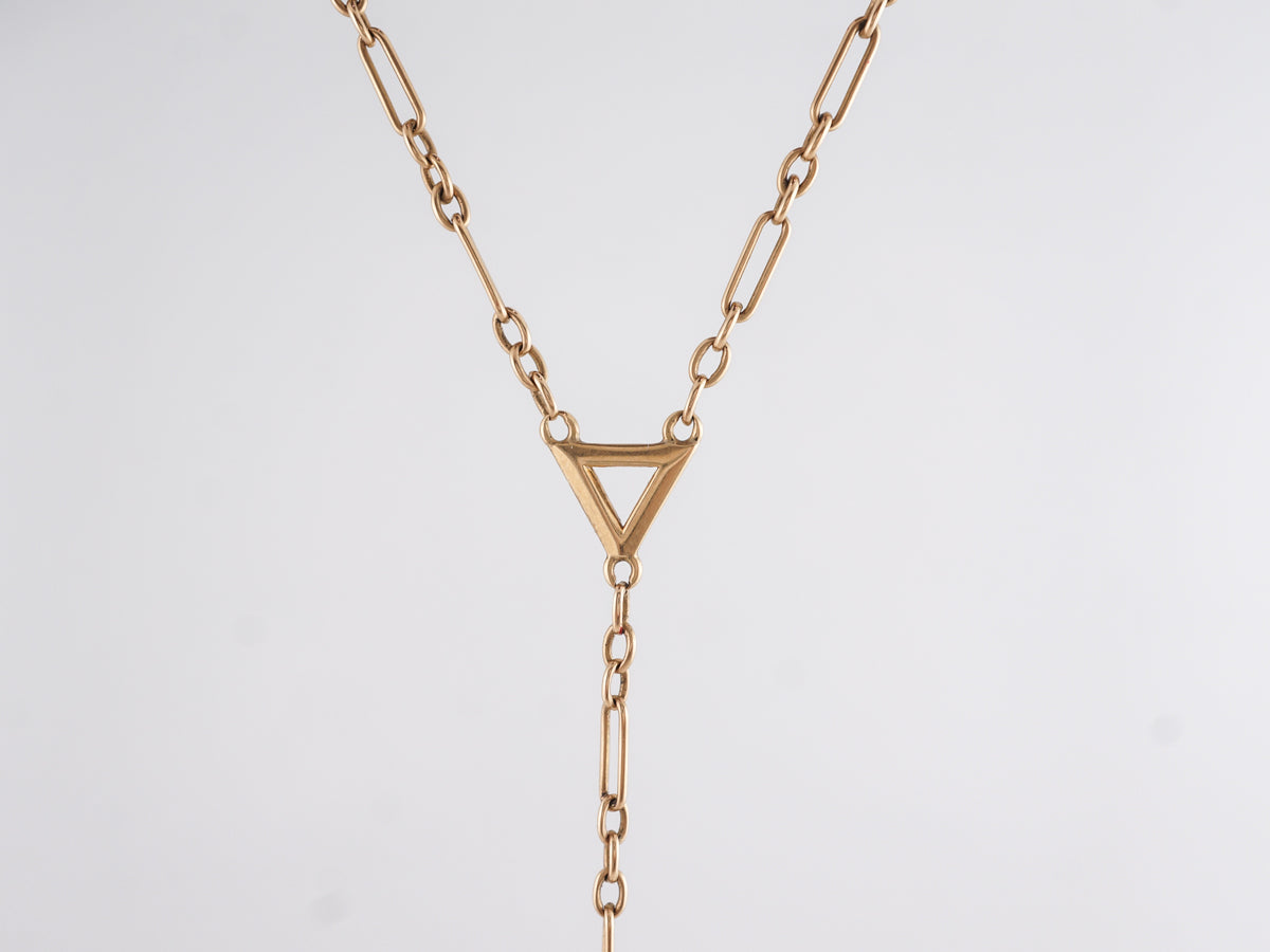 Antique Cabochon Coral Necklace in 14k Yellow Gold