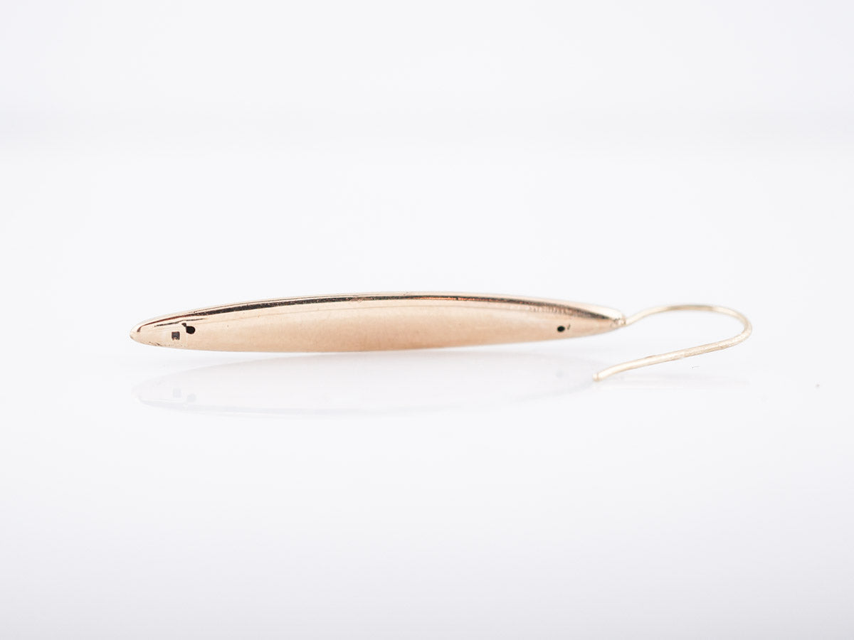 Antique Dangle Earrings Victorian Seed Pearl & Enamel in 14k Yellow Gold