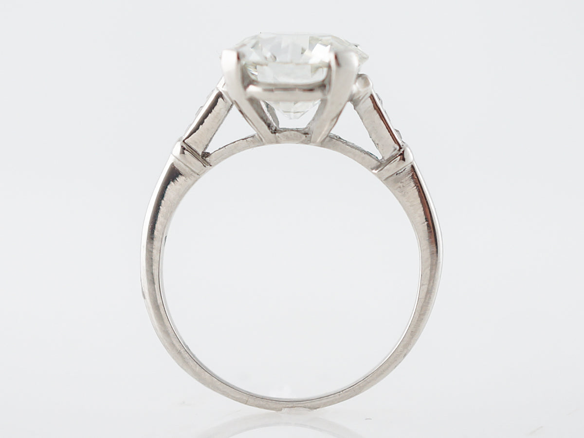 Antique Engagement Ring Art Deco GIA 2.65 Old European Cut Diamond in Platinum
