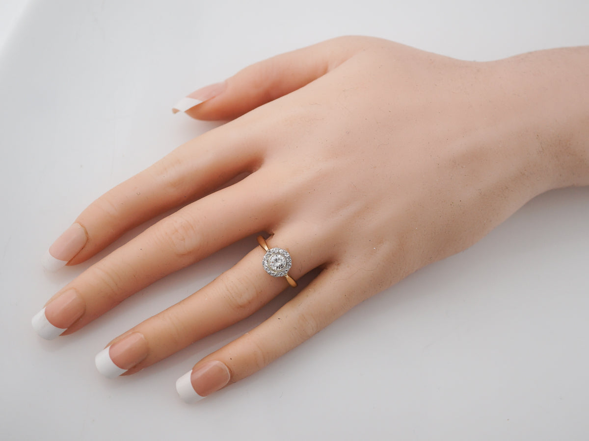 Bezel Set Victorian Diamond Cluster Ring in Yellow Gold