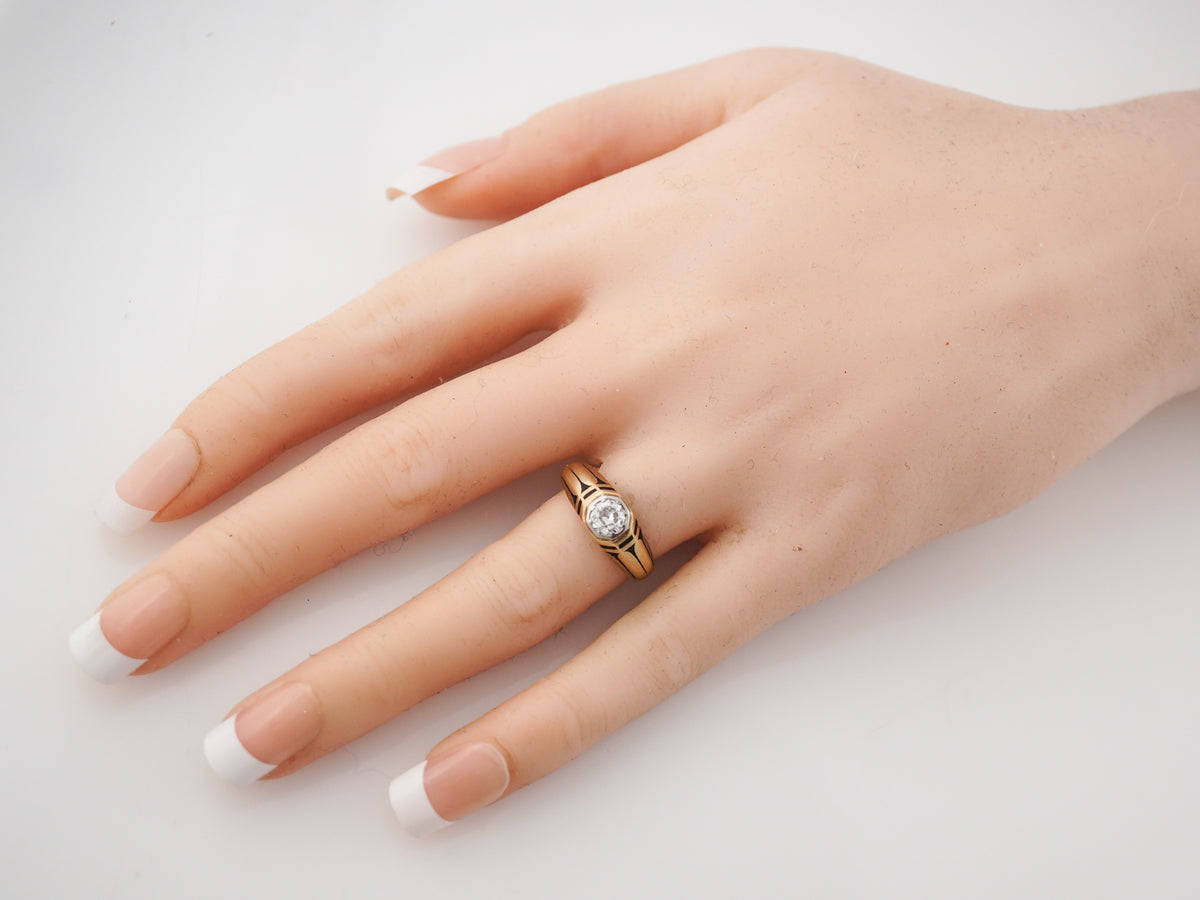 Half Carat Victorian Diamond Solitaire Engagement Ring